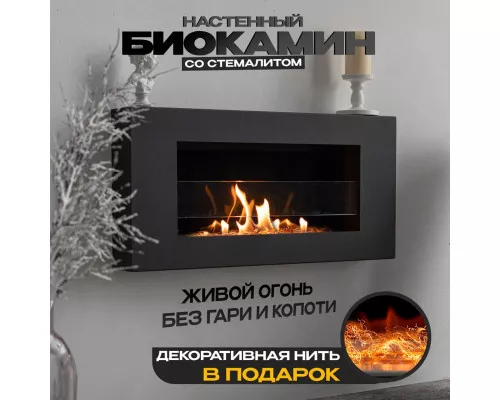 Настенный биокамин MNL 900 Premium (стекло + стемалит + нить) Настенный биокамин MNL 900 Premium (стекло + стемалит + нить)